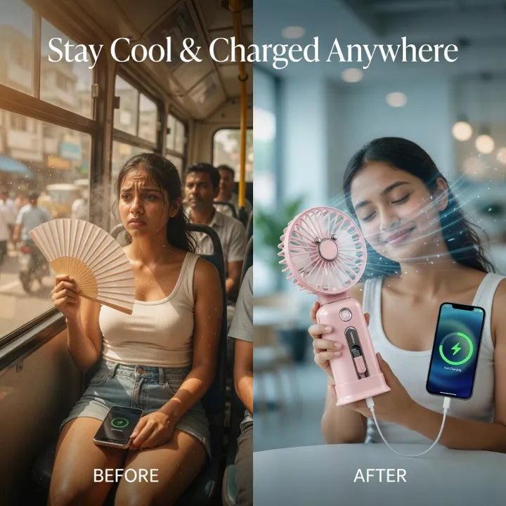 Mini Fan & Portable Power Bank Green Lion WindMate 10000mAh