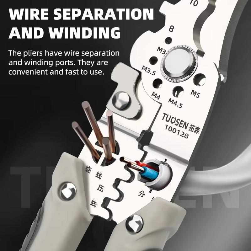 Professional 8-in-1 Multi-Functional Electrician Pliers – Heavy Duty Wire Stripper, Cutter, and Crimping Tool
